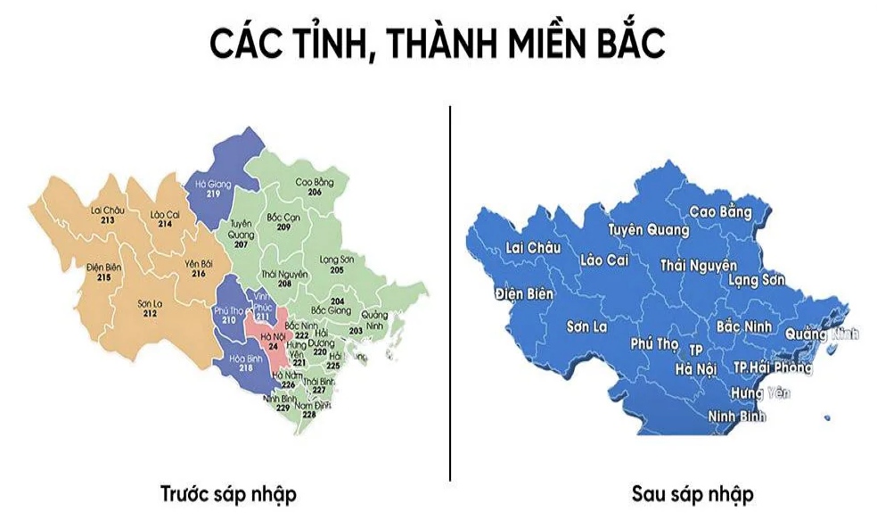 Các tỉnh miền Bắc sau sáp nhập hành chính 2025